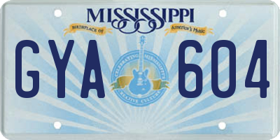 MS license plate GYA604