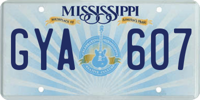 MS license plate GYA607