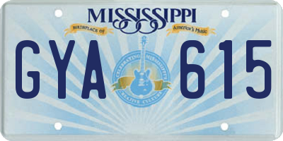 MS license plate GYA615