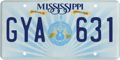 MS license plate GYA631