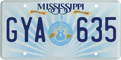 MS license plate GYA635