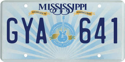 MS license plate GYA641