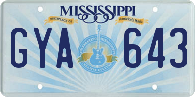 MS license plate GYA643