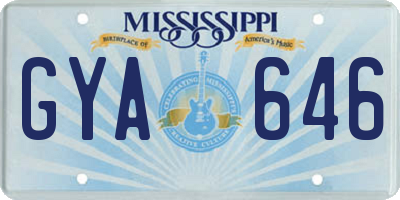 MS license plate GYA646