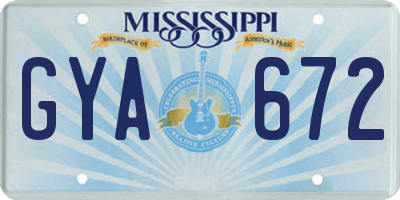 MS license plate GYA672