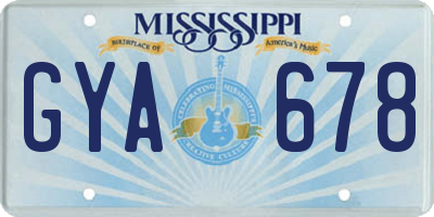 MS license plate GYA678