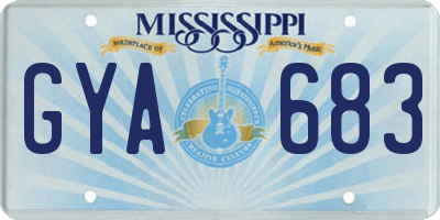 MS license plate GYA683