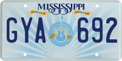 MS license plate GYA692