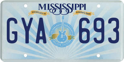 MS license plate GYA693