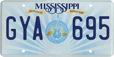 MS license plate GYA695