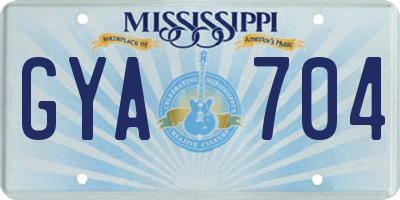 MS license plate GYA704