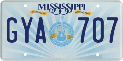 MS license plate GYA707