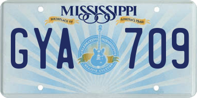 MS license plate GYA709