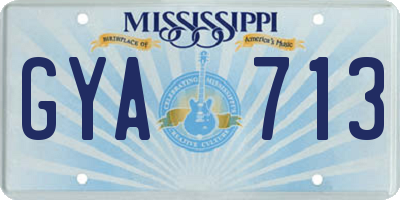 MS license plate GYA713