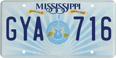 MS license plate GYA716