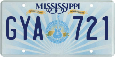 MS license plate GYA721