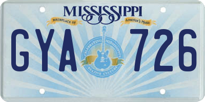 MS license plate GYA726