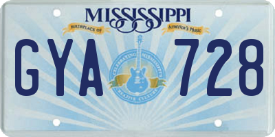 MS license plate GYA728