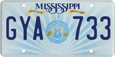 MS license plate GYA733