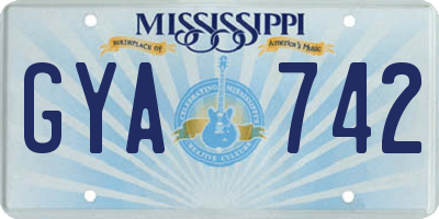 MS license plate GYA742