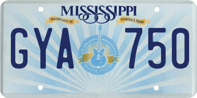 MS license plate GYA750