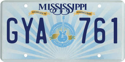 MS license plate GYA761