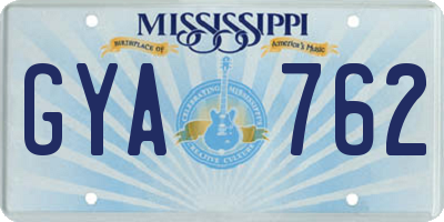 MS license plate GYA762