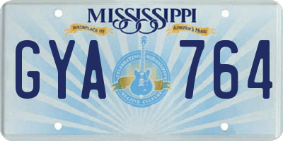 MS license plate GYA764