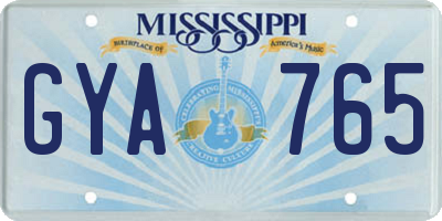 MS license plate GYA765