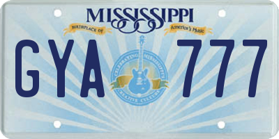 MS license plate GYA777