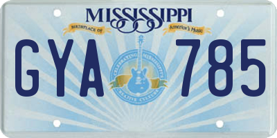 MS license plate GYA785