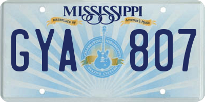MS license plate GYA807