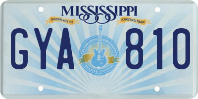 MS license plate GYA810