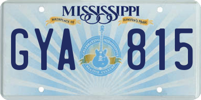 MS license plate GYA815