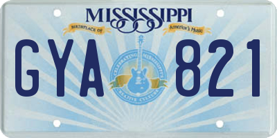 MS license plate GYA821