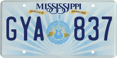 MS license plate GYA837