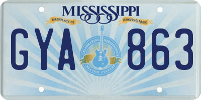 MS license plate GYA863