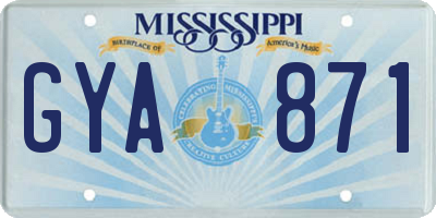 MS license plate GYA871