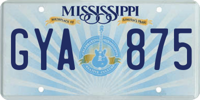 MS license plate GYA875