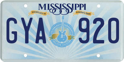 MS license plate GYA920