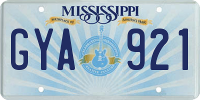 MS license plate GYA921
