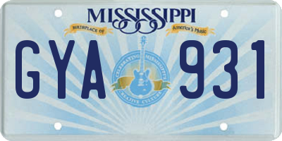 MS license plate GYA931