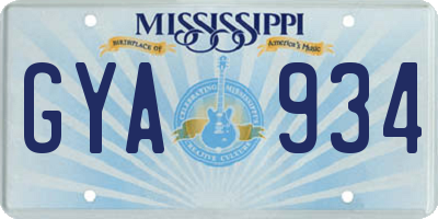MS license plate GYA934