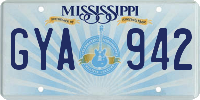 MS license plate GYA942