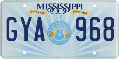 MS license plate GYA968