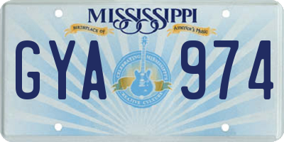 MS license plate GYA974