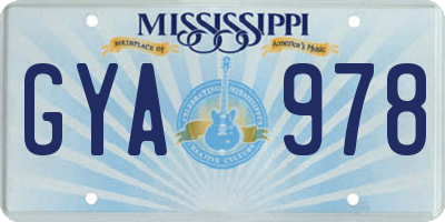 MS license plate GYA978