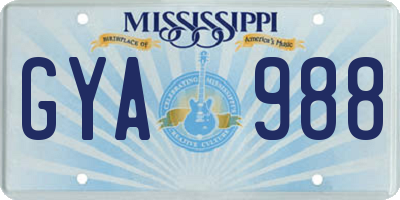 MS license plate GYA988