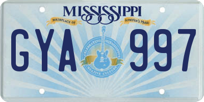 MS license plate GYA997