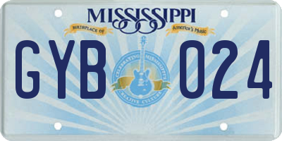 MS license plate GYB024